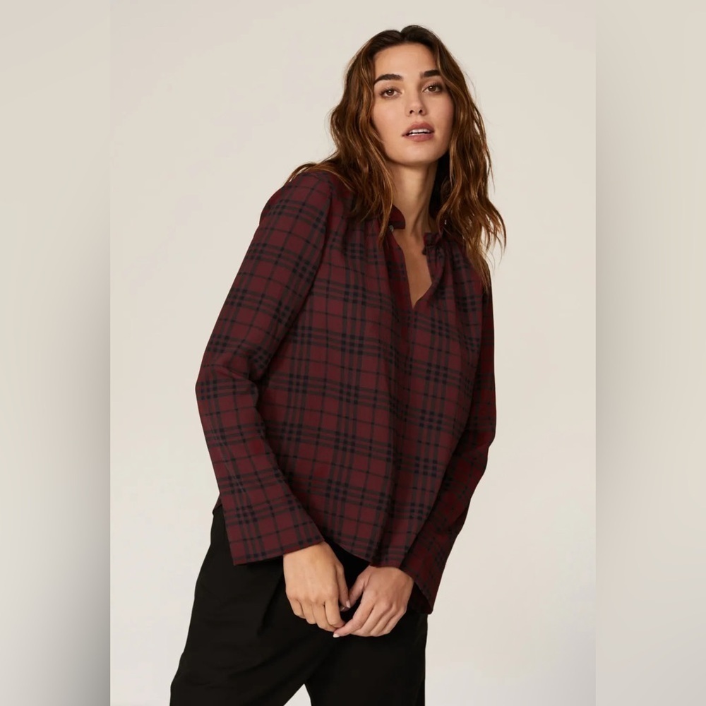 Thakoon Plaid Ruffle Neckline Blouse Size 2